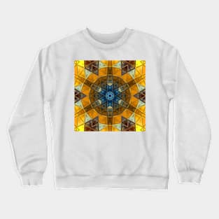 Mosaic Mandala Flower Yellow and Blue Crewneck Sweatshirt